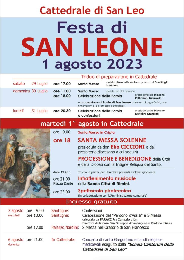 locandina con gli eventi di san leone